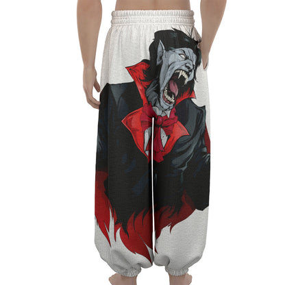 Halloween Evil Vampire Print Lantern Pants