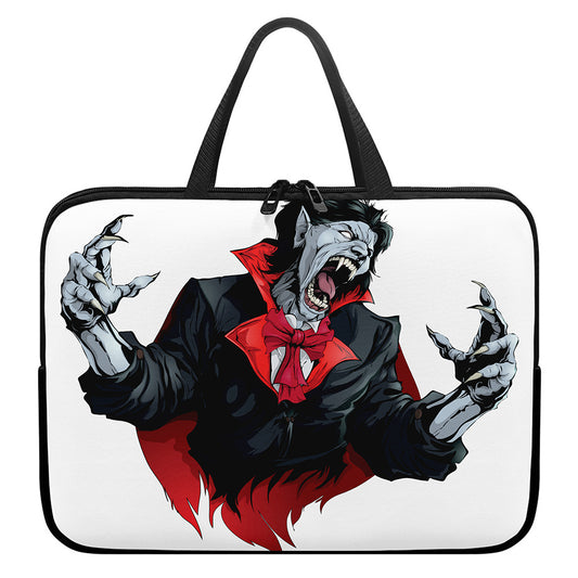 Halloween Evil Vampire Print Laptop Sleeve With Handle