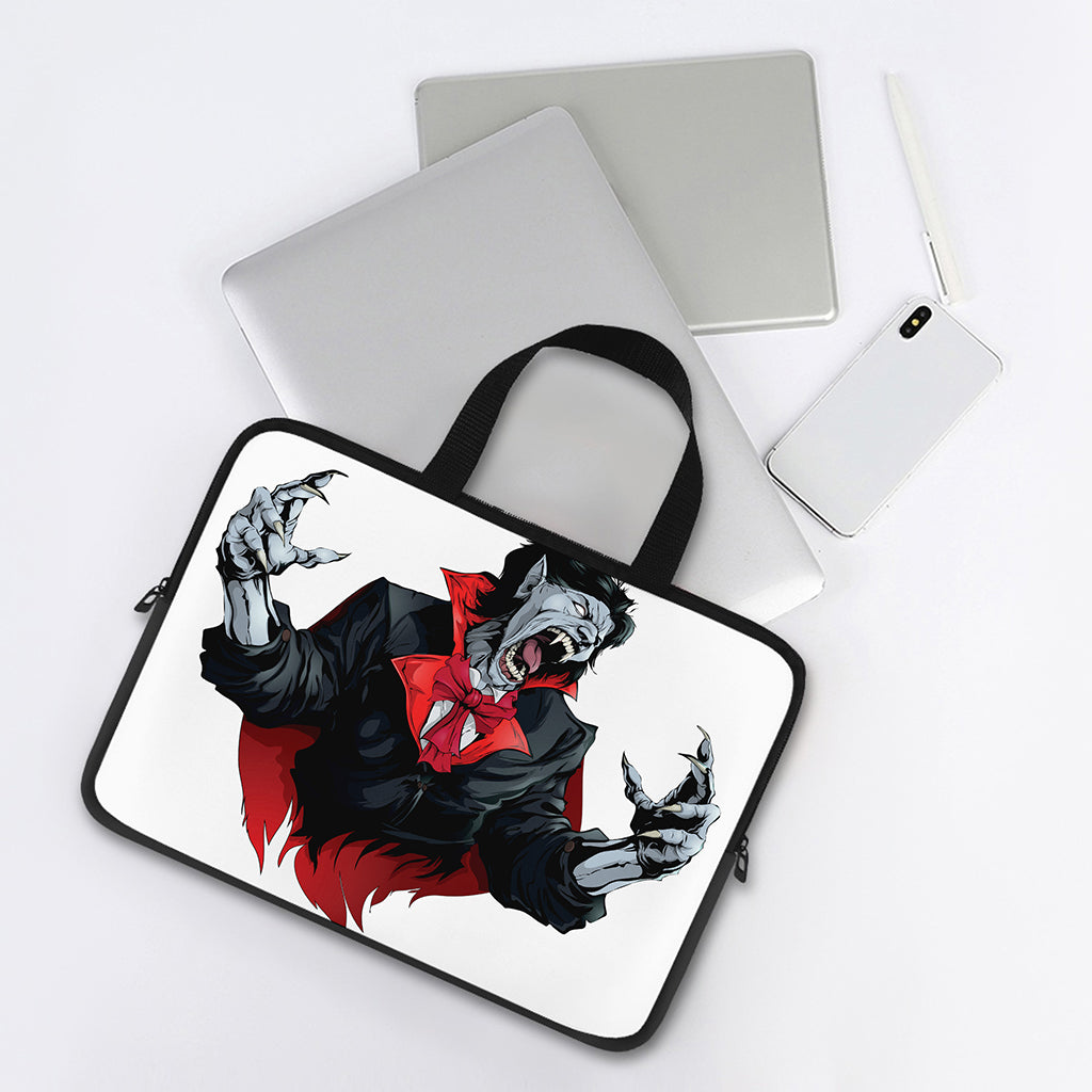 Halloween Evil Vampire Print Laptop Sleeve With Handle