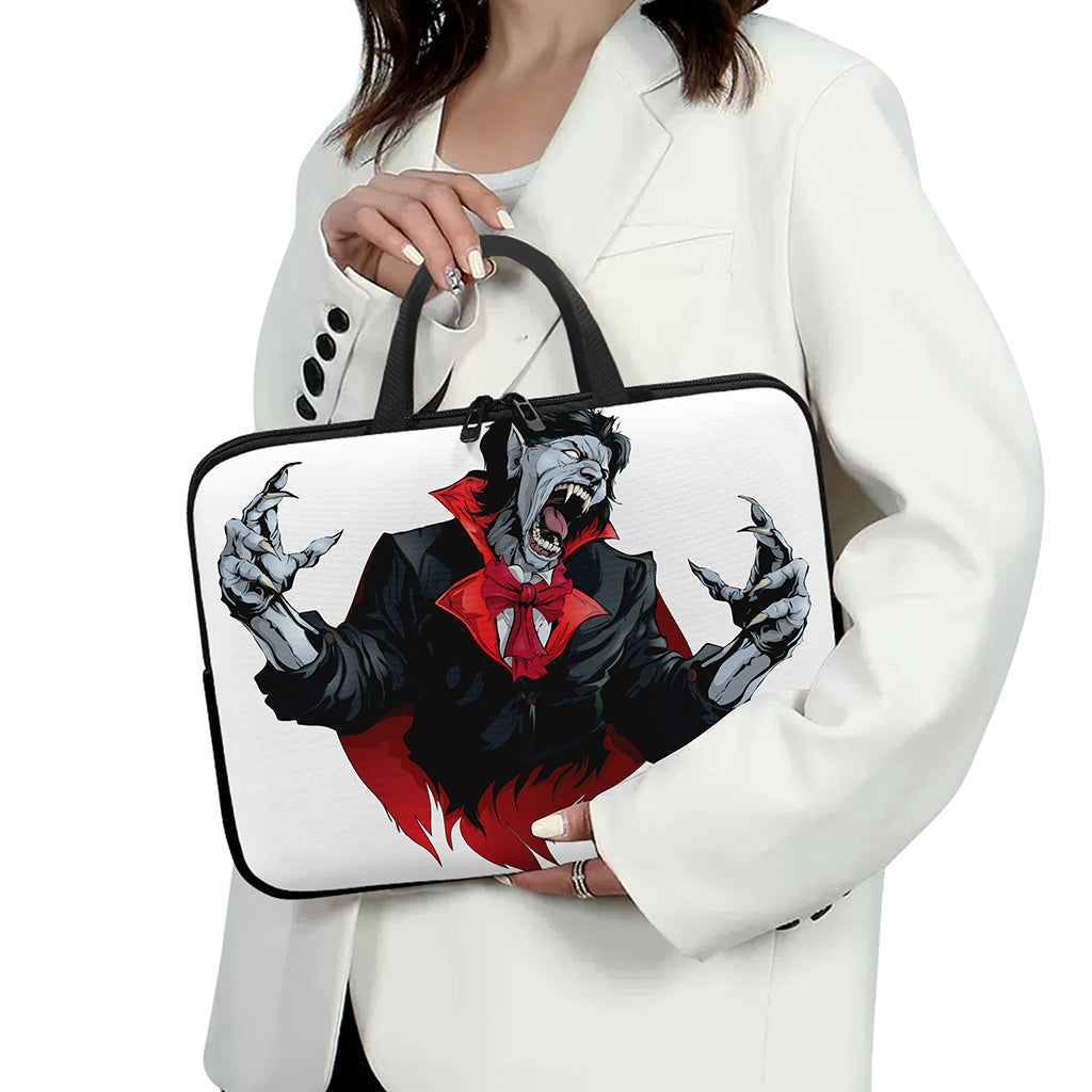 Halloween Evil Vampire Print Laptop Sleeve With Handle