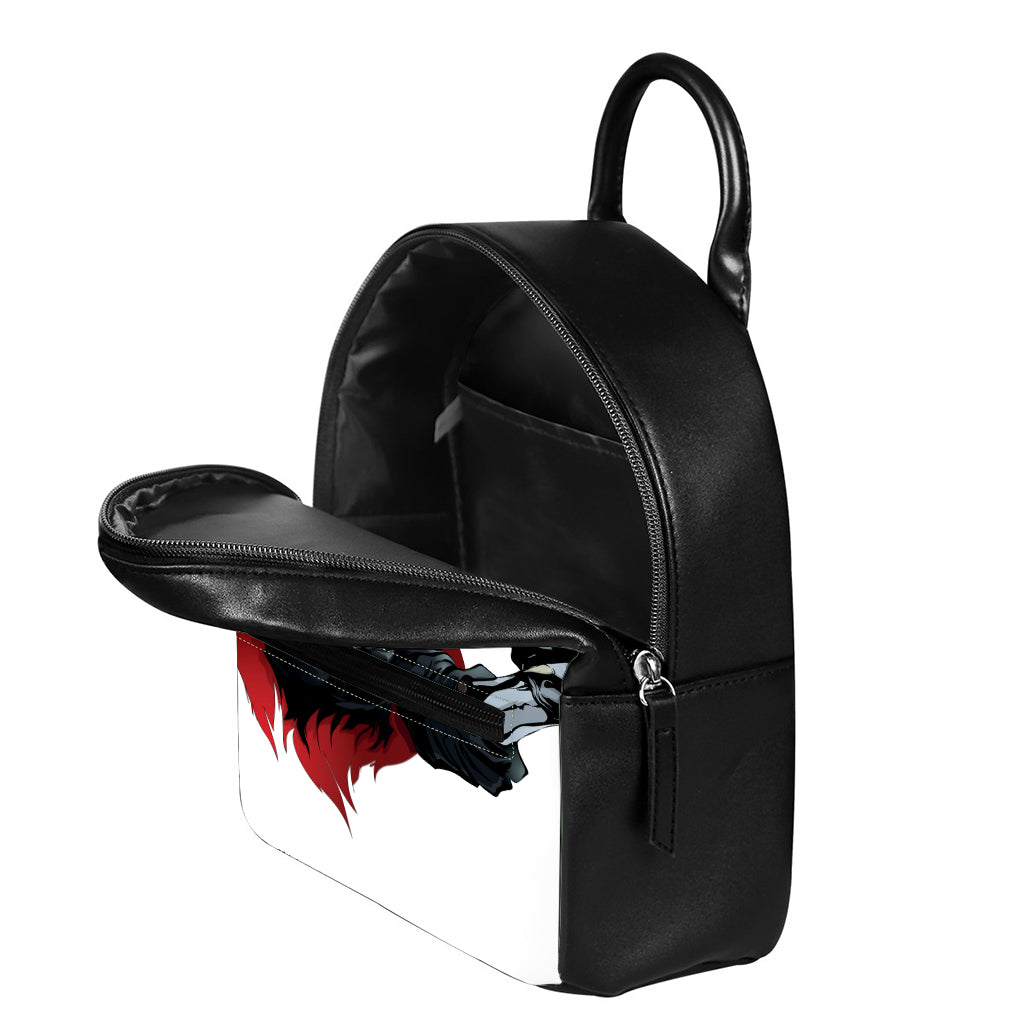 Halloween Evil Vampire Print Leather Backpack