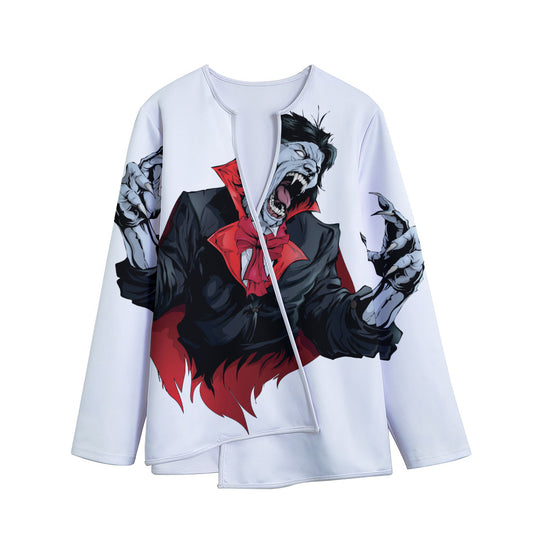 Halloween Evil Vampire Print Long Sleeve Short Coat