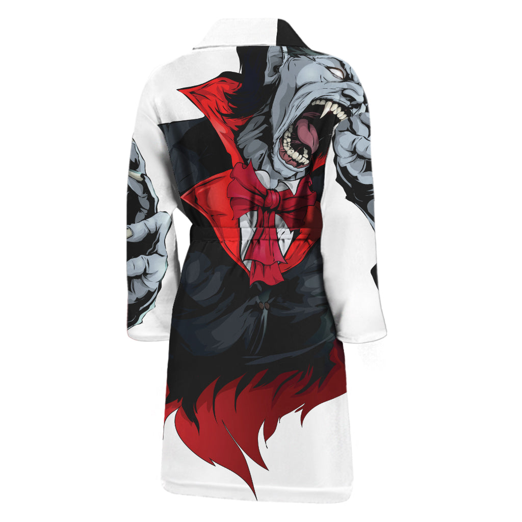 Halloween Evil Vampire Print Men's Bathrobe