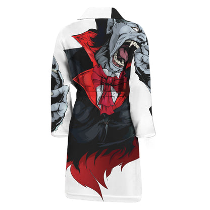 Halloween Evil Vampire Print Men's Bathrobe