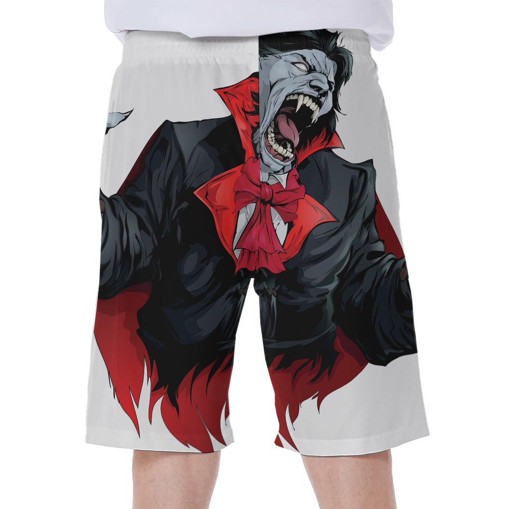 Halloween Evil Vampire Print Men's Beach Shorts