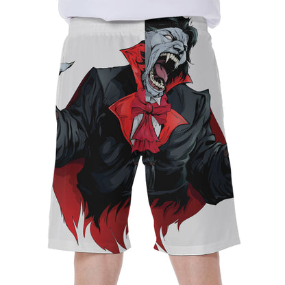 Halloween Evil Vampire Print Men's Beach Shorts