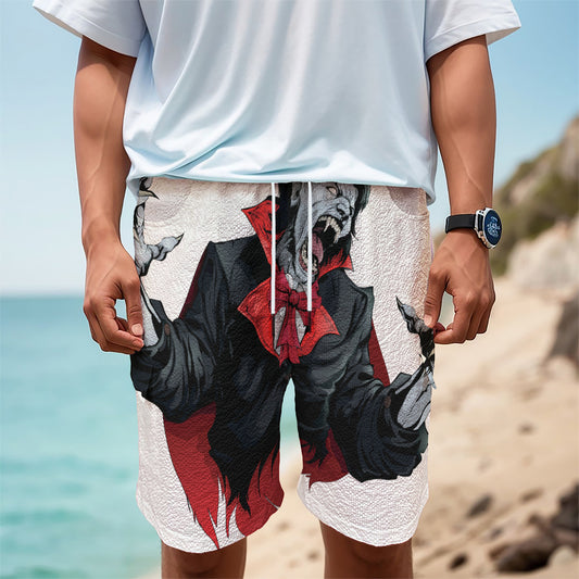 Halloween Evil Vampire Print Men's Cargo Shorts