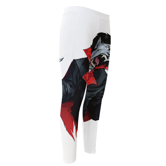 Halloween Evil Vampire Print Men's Compression Pants