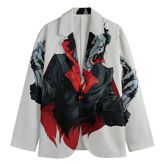 Halloween Evil Vampire Print Men's Cotton Blazer