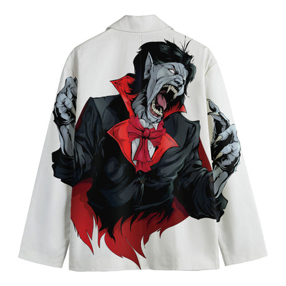 Halloween Evil Vampire Print Men's Cotton Blazer