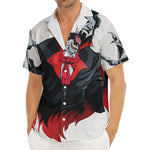 Halloween Evil Vampire Print Men's Deep V-Neck Shirt
