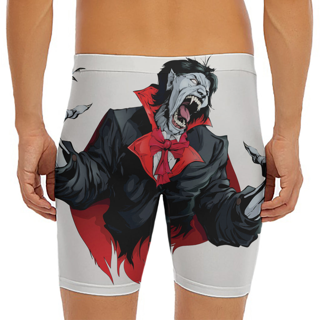Halloween Evil Vampire Print Men's Long Boxer Briefs