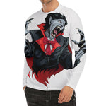 Halloween Evil Vampire Print Men's Long Sleeve Rash Guard