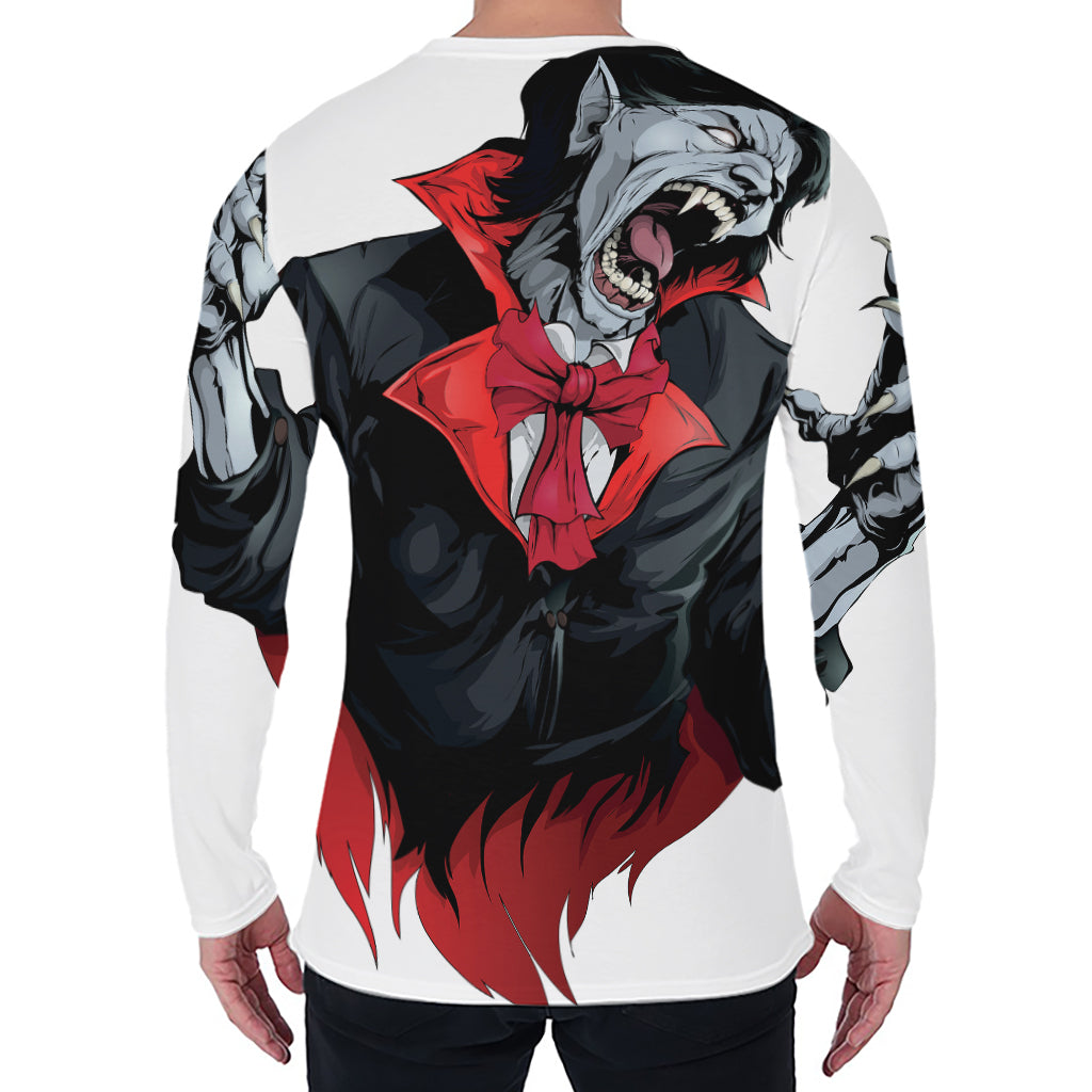 Halloween Evil Vampire Print Men's Long Sleeve T-Shirt