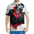 Halloween Evil Vampire Print Men's Polo Shirt