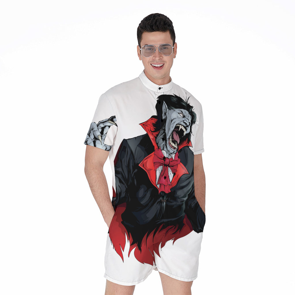 Halloween Evil Vampire Print Men's Rompers