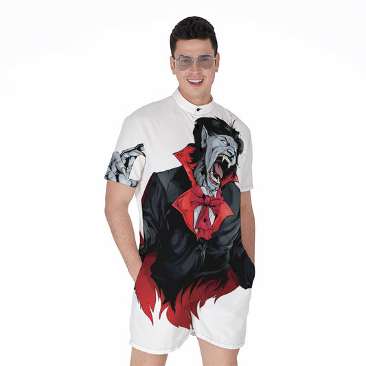 Halloween Evil Vampire Print Men's Rompers