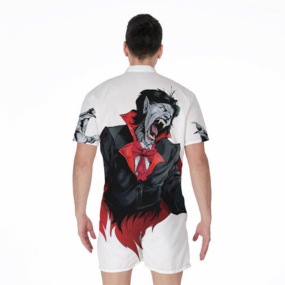 Halloween Evil Vampire Print Men's Rompers