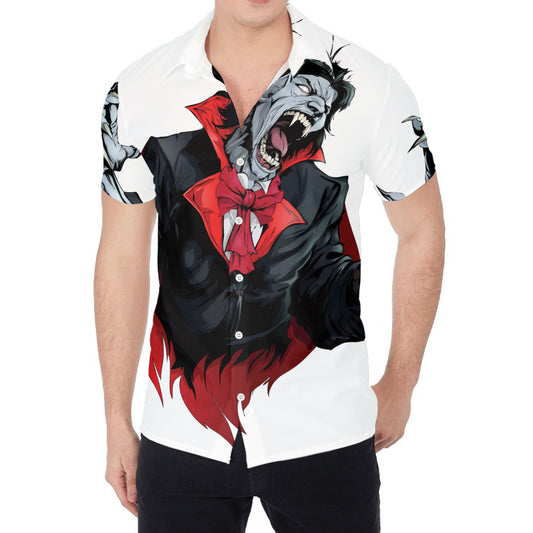 Halloween Evil Vampire Print Men's Shirt