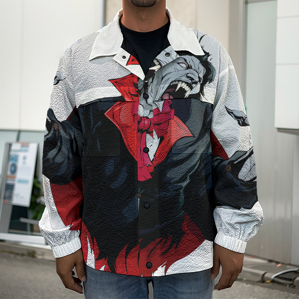 Halloween Evil Vampire Print Men's Shirt Jacket