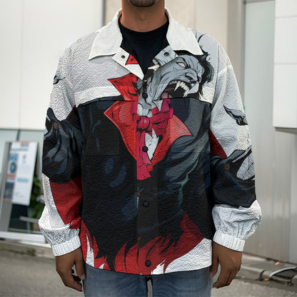 Halloween Evil Vampire Print Men's Shirt Jacket