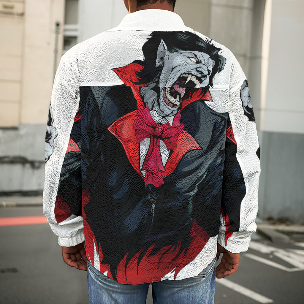 Halloween Evil Vampire Print Men's Shirt Jacket