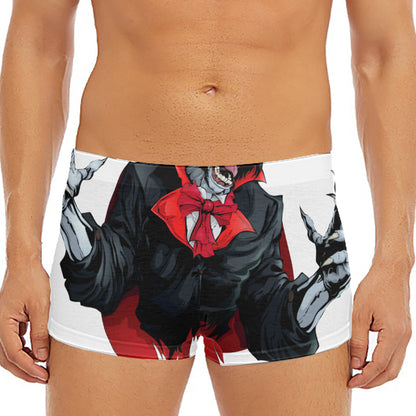 Halloween Evil Vampire Print Men's Short Boxer Briefs
