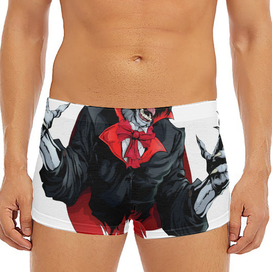 Halloween Evil Vampire Print Men's Short Boxer Briefs