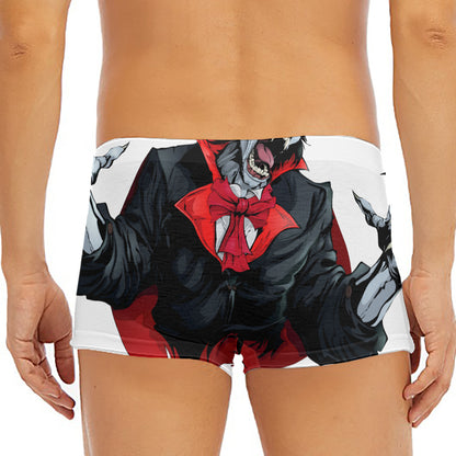 Halloween Evil Vampire Print Men's Short Boxer Briefs