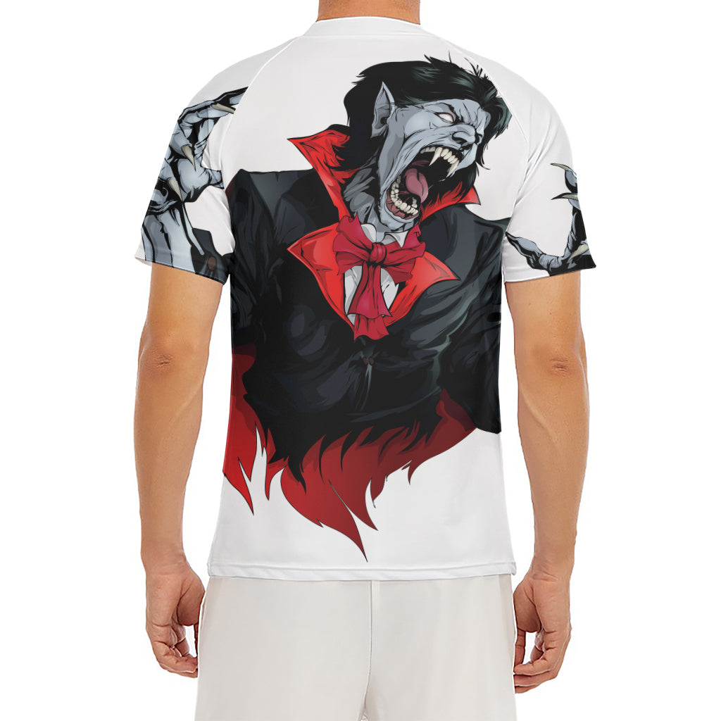Halloween Evil Vampire Print Men's Short Sleeve Rash Guard