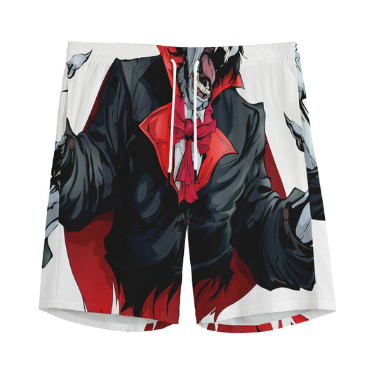Halloween Evil Vampire Print Men's Sports Shorts