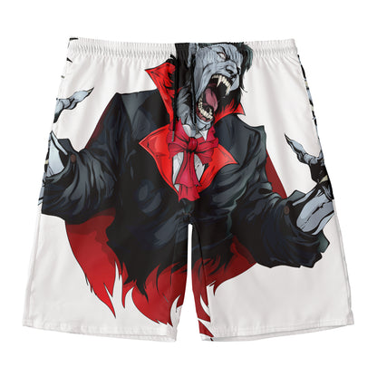 Halloween Evil Vampire Print Men's Swim Trunks