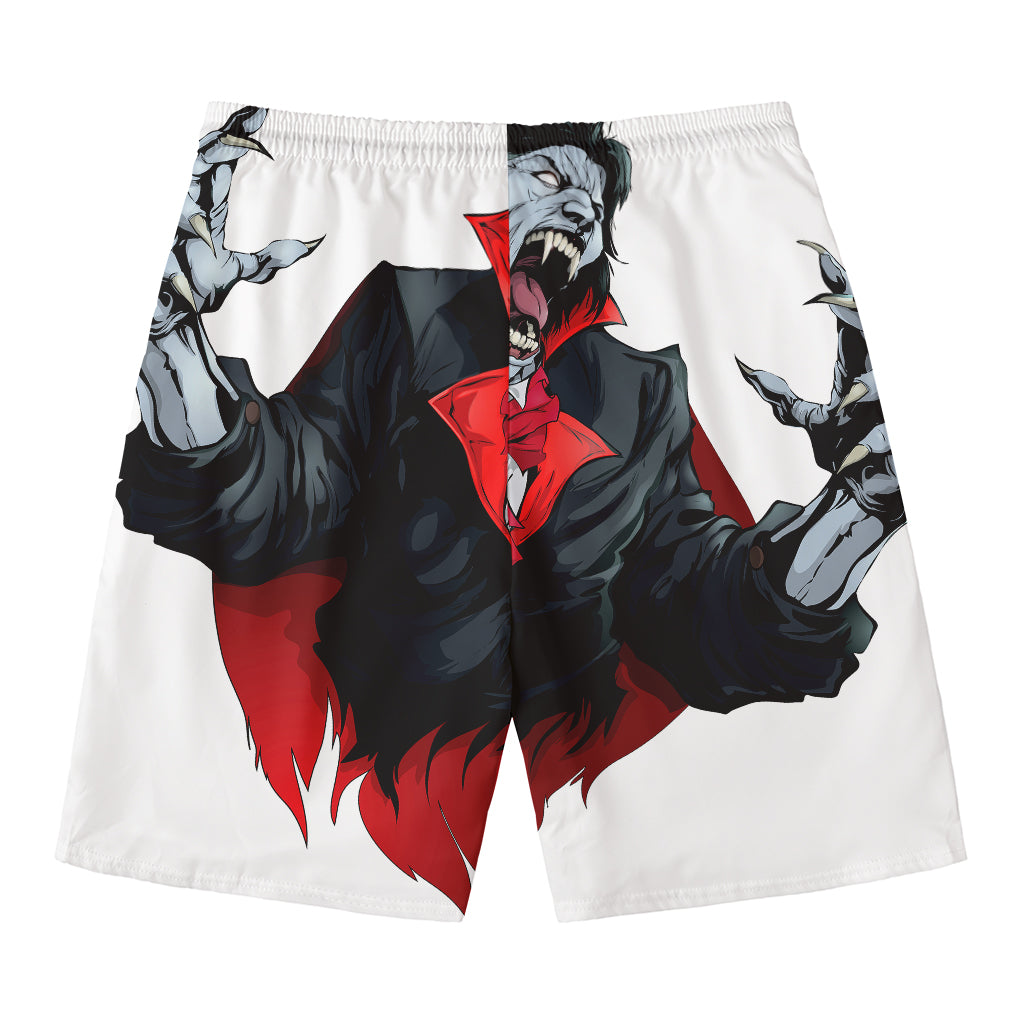 Halloween Evil Vampire Print Men's Swim Trunks