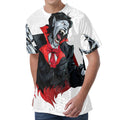 Halloween Evil Vampire Print Men's Velvet T-Shirt