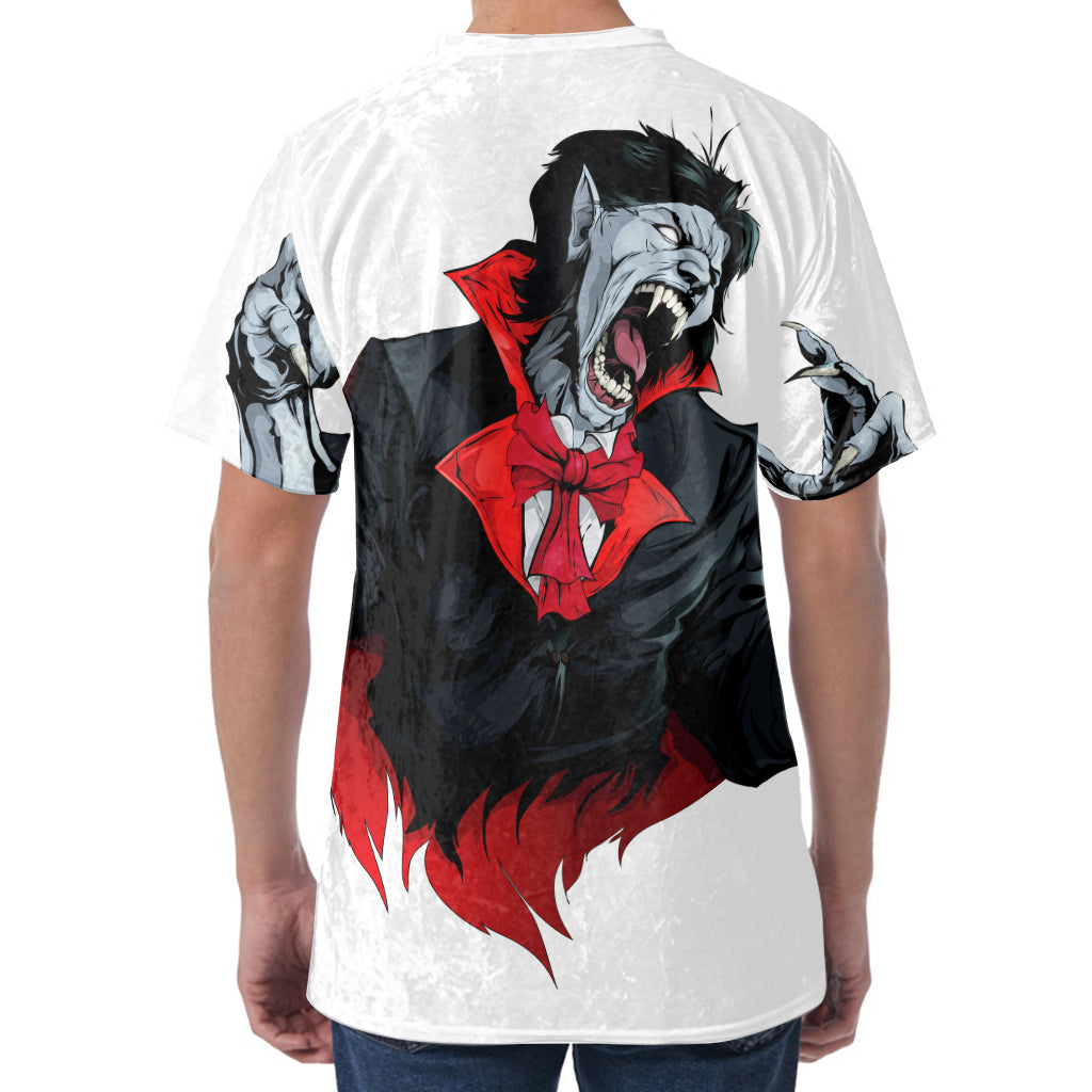 Halloween Evil Vampire Print Men's Velvet T-Shirt