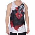 Halloween Evil Vampire Print Men's Velvet Tank Top