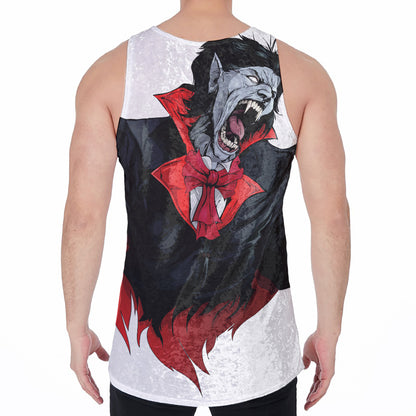 Halloween Evil Vampire Print Men's Velvet Tank Top
