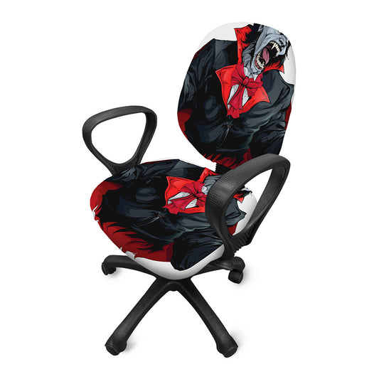 Halloween Evil Vampire Print Office Chair Cover