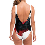 Halloween Evil Vampire Print One Piece Swimsuit