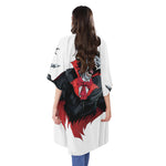 Halloween Evil Vampire Print Open Front Beach Cover Up