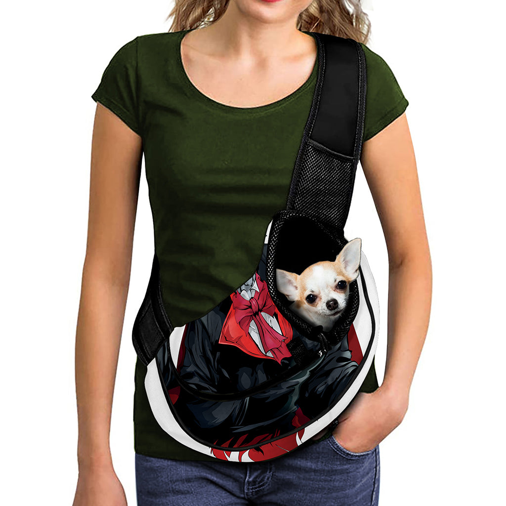 Halloween Evil Vampire Print Pet Sling Carrier
