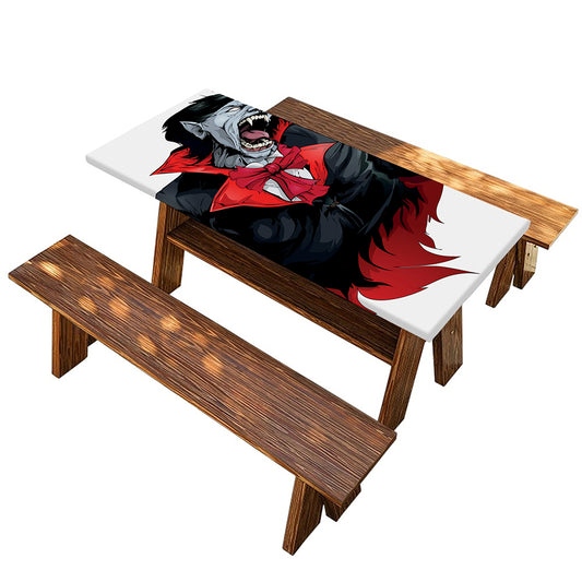 Halloween Evil Vampire Print Picnic Table Cover