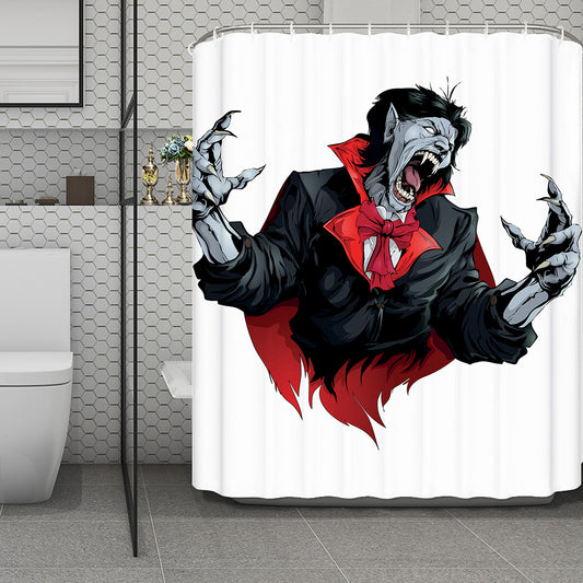 Halloween Evil Vampire Print Polyester Shower Curtain