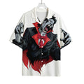Halloween Evil Vampire Print Rayon Hawaiian Shirt