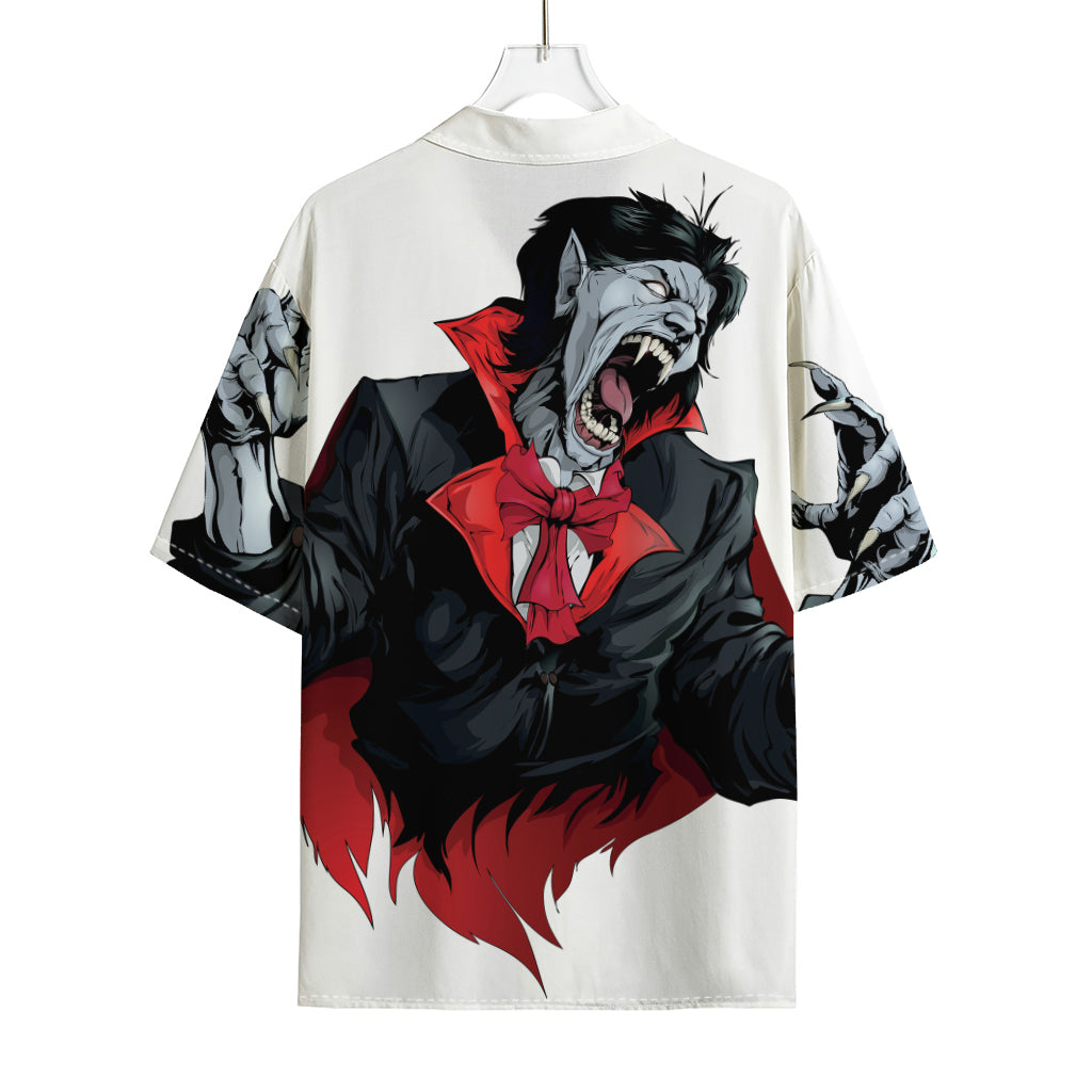 Halloween Evil Vampire Print Rayon Hawaiian Shirt