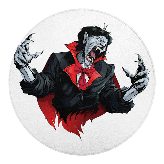 Halloween Evil Vampire Print Round Blanket