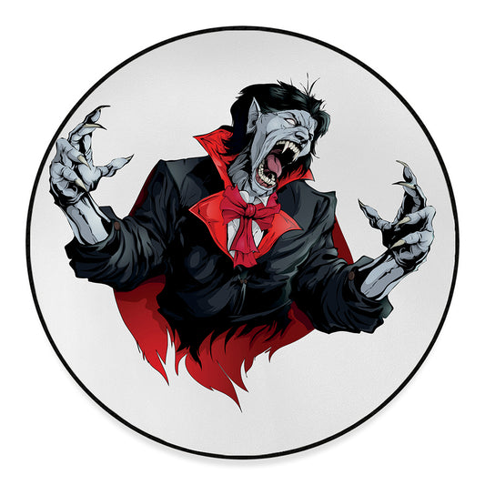 Halloween Evil Vampire Print Round Floor Mat