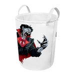 Halloween Evil Vampire Print Round Laundry Basket