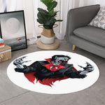 Halloween Evil Vampire Print Round Rug