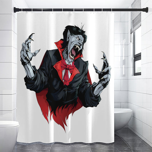 Halloween Evil Vampire Print Shower Curtain